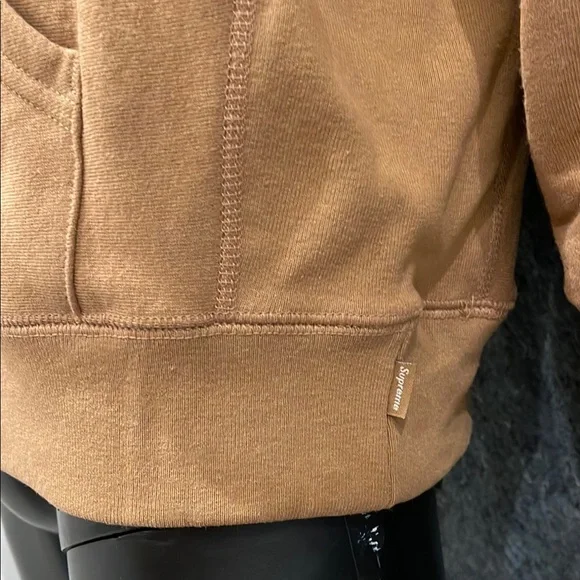NEW Supreme S Logo Swarovski SMALL Brown Tan Long Sleeve Hoodie Pull Over Jacket